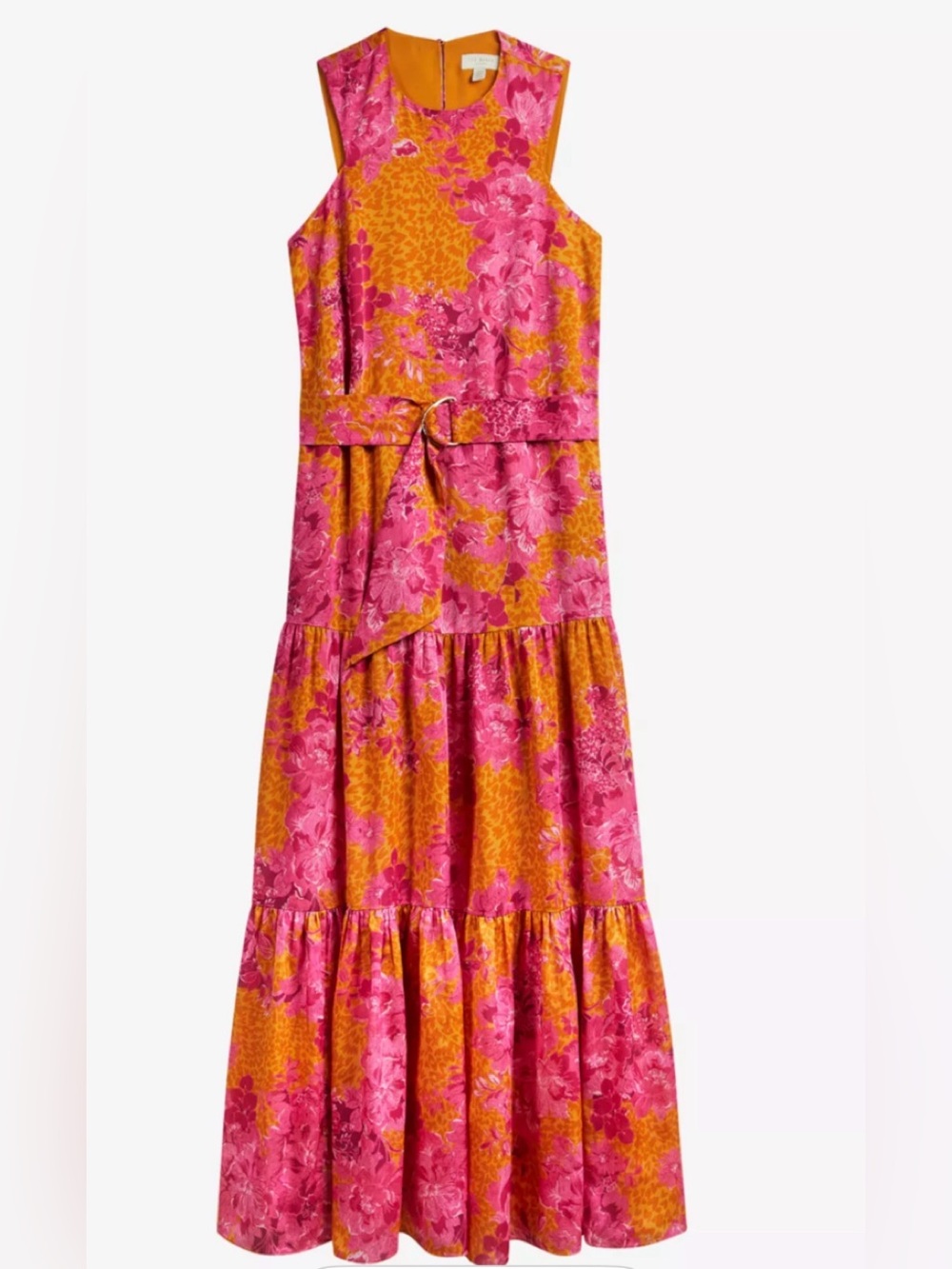 Ted Baker Bambia - Pink and Orange Belted Maxi Dress